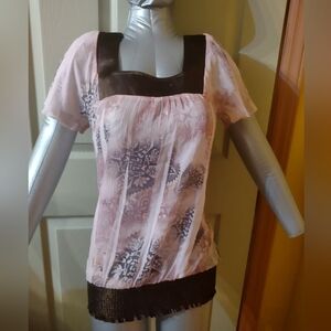 Daytrip Womens Size Medium Top Blouse Shirt Sheer